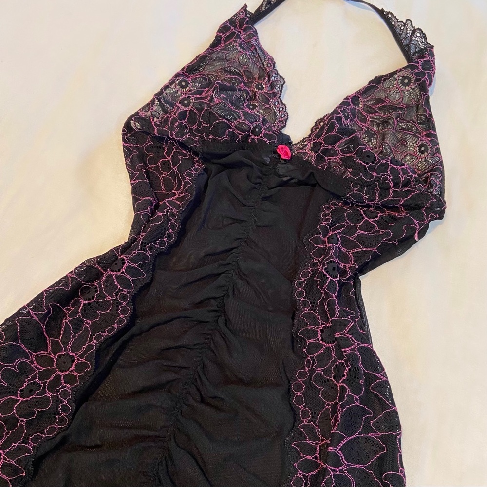 FREDERICK’S OF HOLLYWOOD Bodycon Halter Lingerie Dress